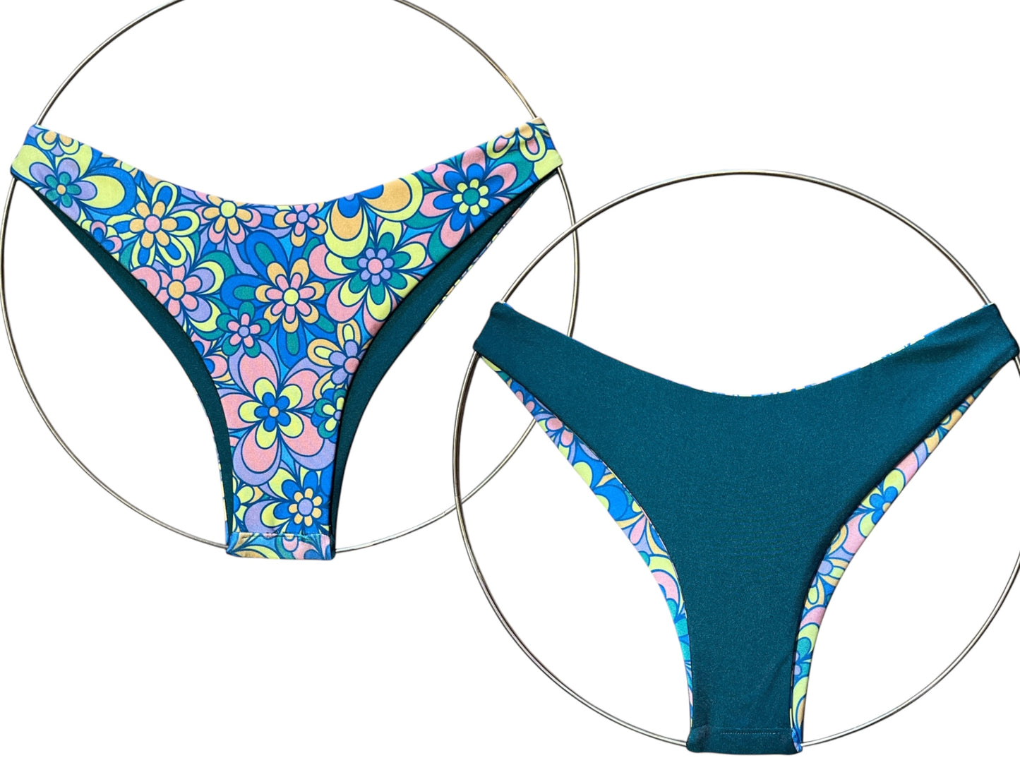 Reversible Floral Low Rise Bikini Bottoms