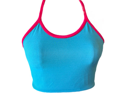 L - Teal Ribbed Reversible Tank