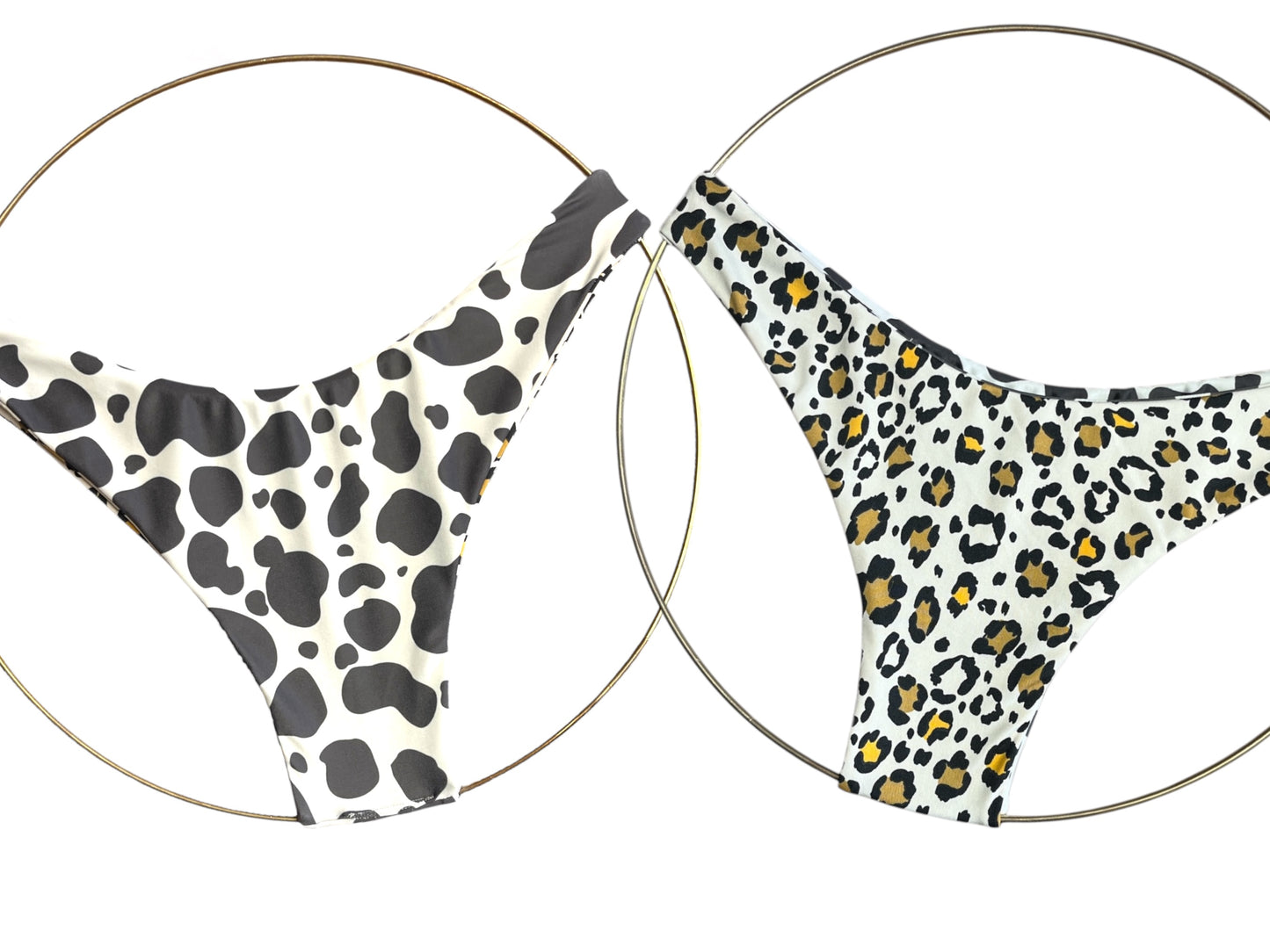 Reversible Animal Print Low Rise Bikini Bottoms