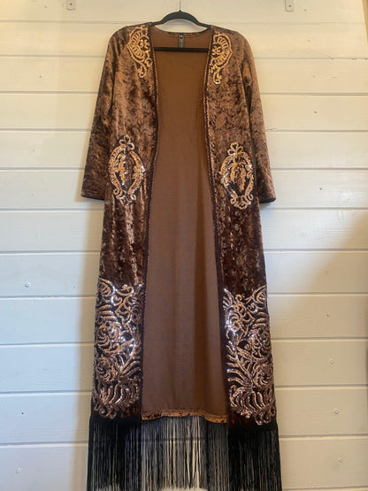 Velvet Sequin Fringe Kimono - Arly