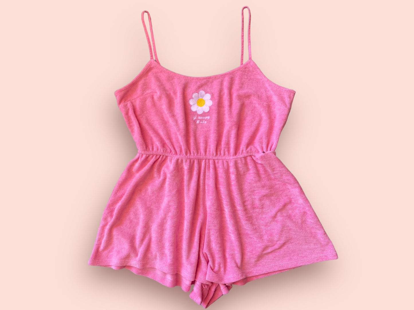 Retro Pink Terry Romper - Arly