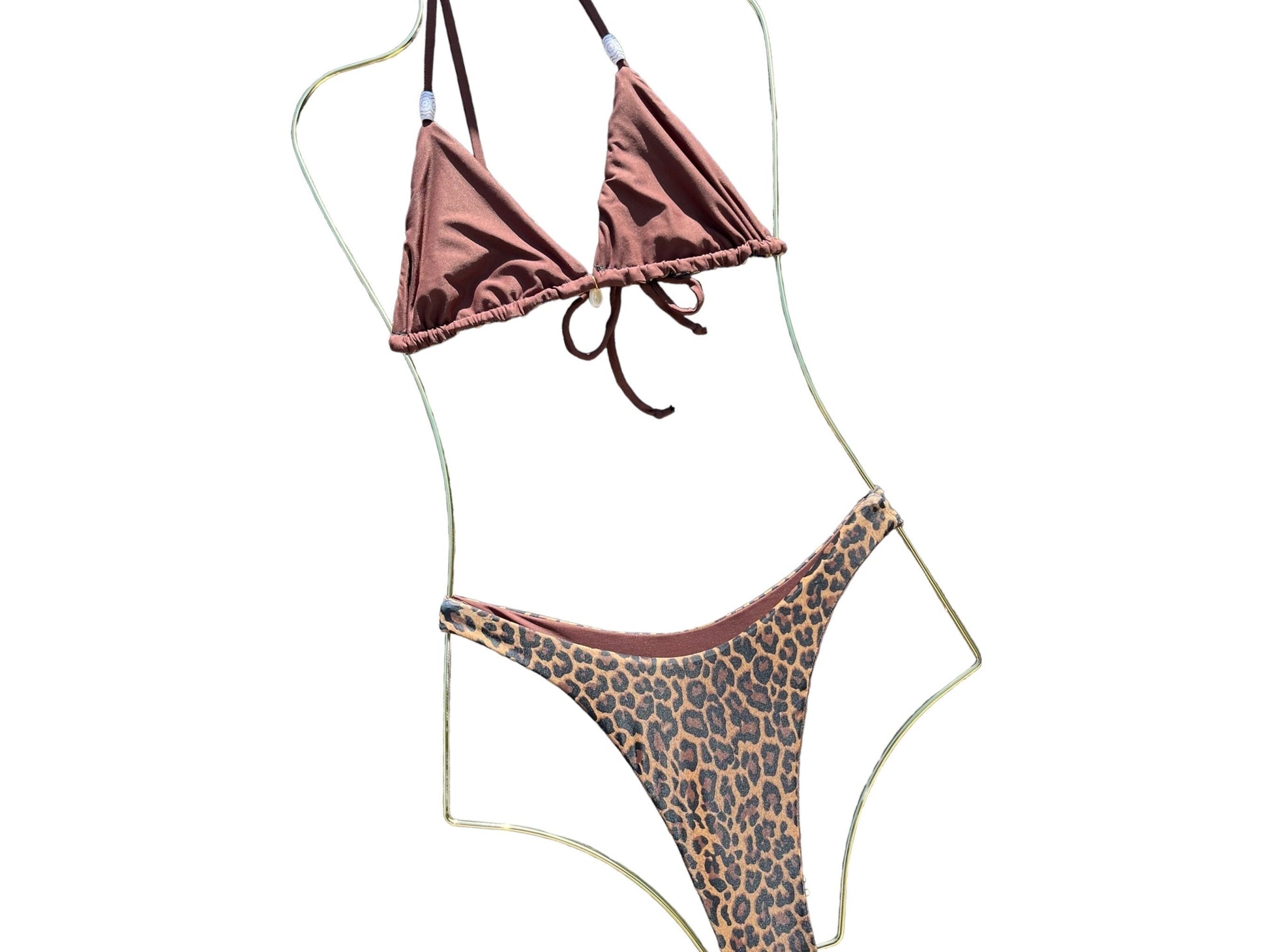 Reversible Leopard Thong Bikini - Arly