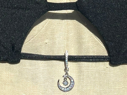 Clip On Bikini Charm Silver Moon