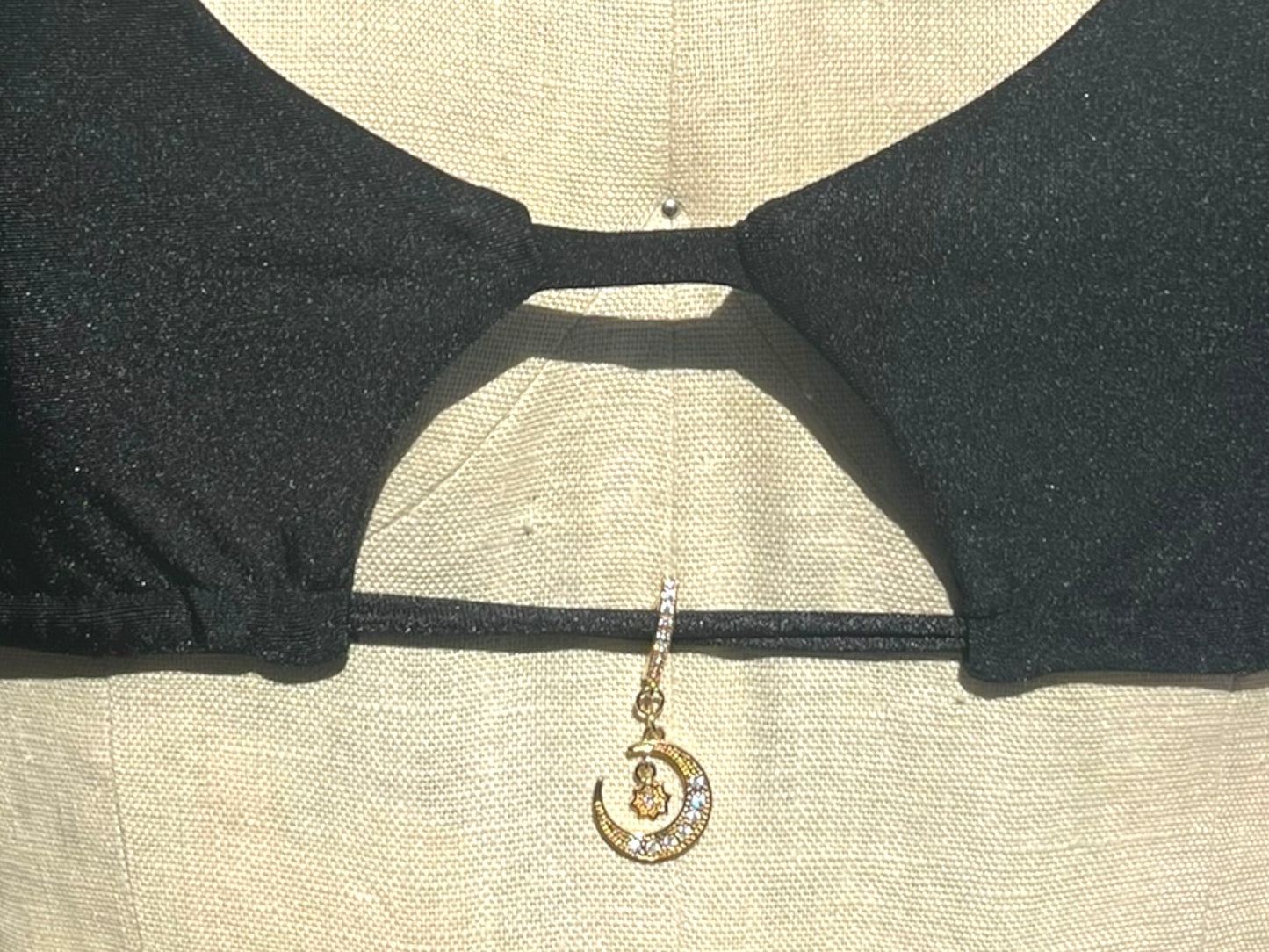 Clip On Bikini Charm Gold Moon