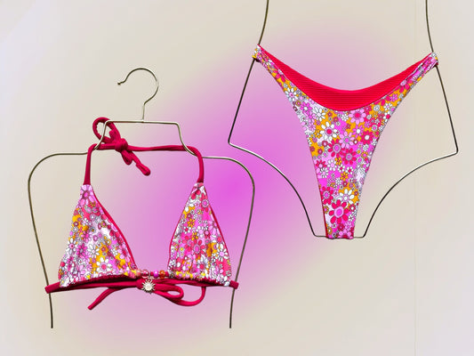 Reversible Pink Floral Bikini - Arly