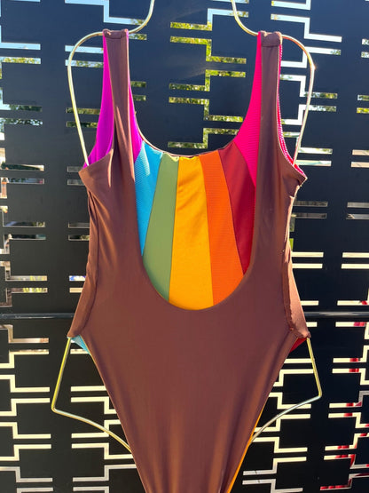 Reversible Rainbow Colorblock One Piece - Arly