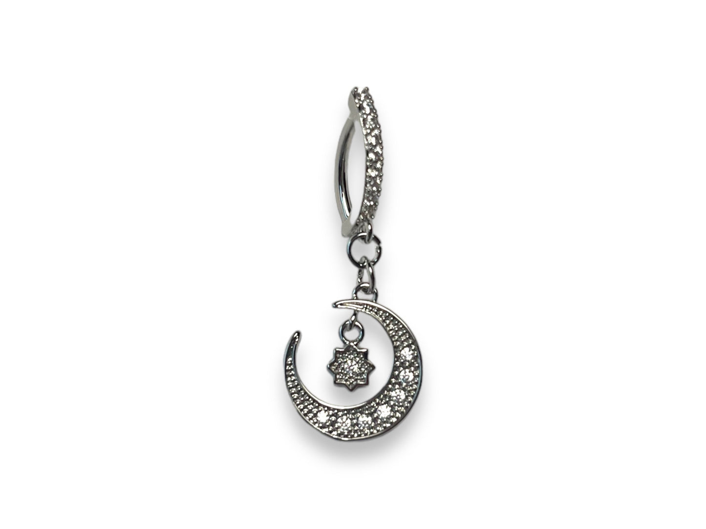 Clip On Bikini Charm Silver Moon