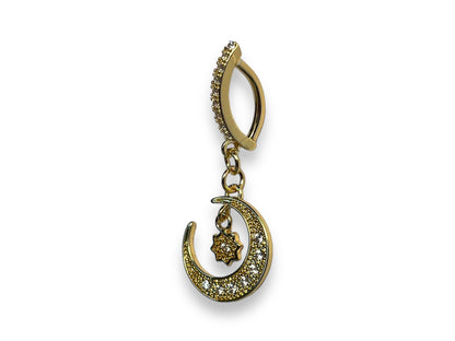 Clip On Bikini Charm Gold Moon