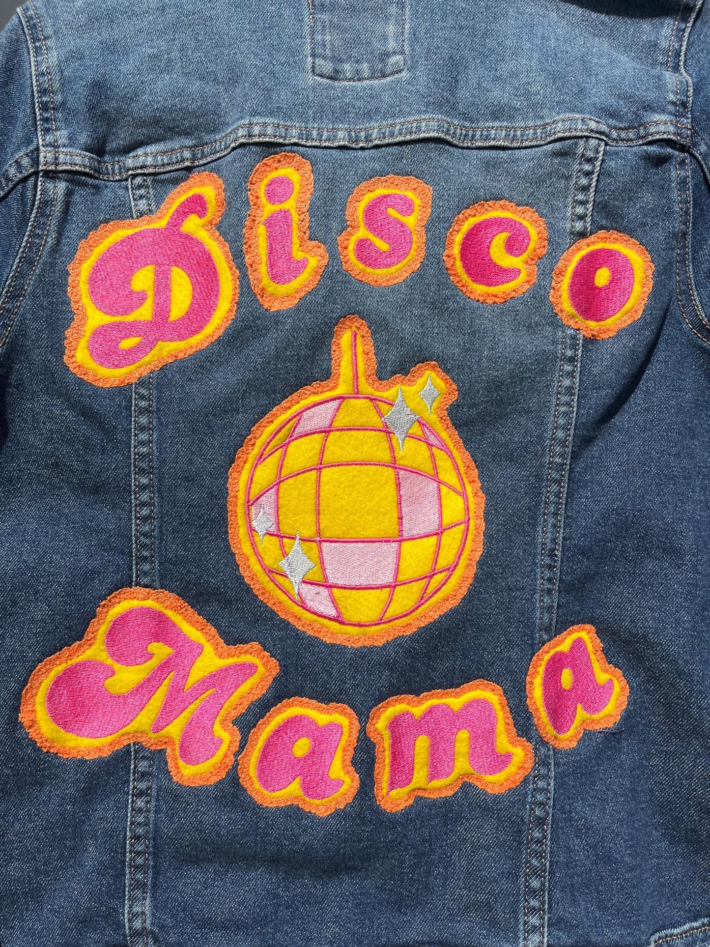 Disco Mama Embroidered Jean Jacket