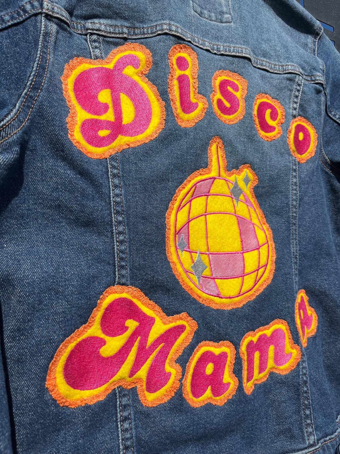 Disco Mama Embroidered Jean Jacket