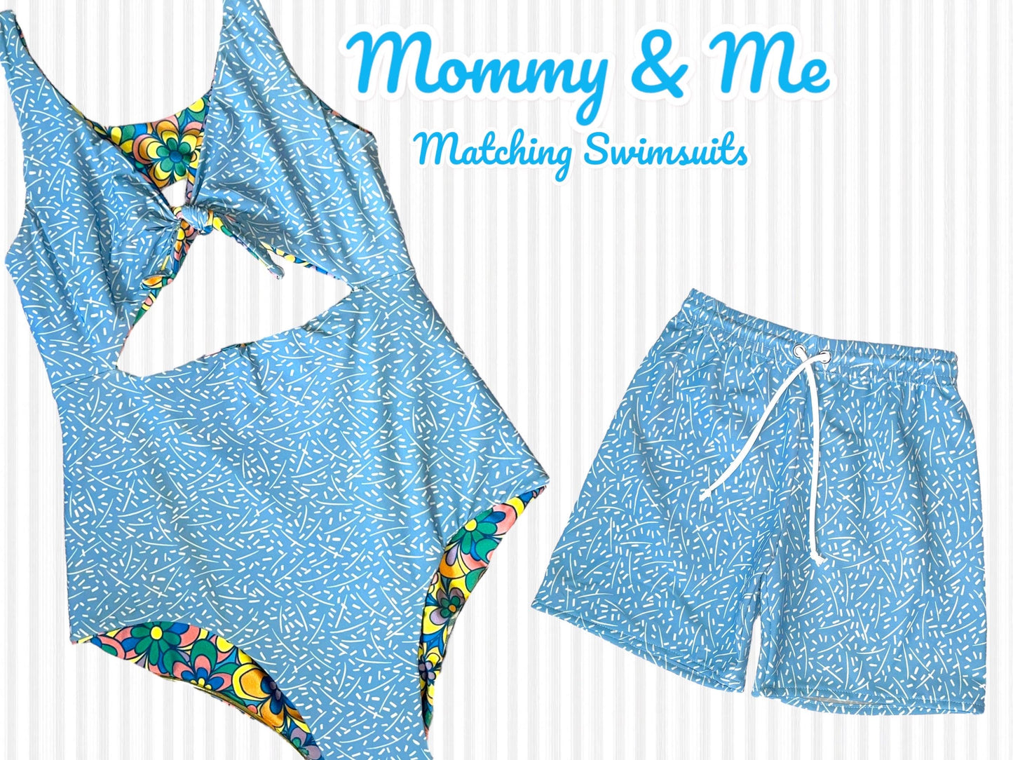 2T Boys Retro Flower Swim Shorts