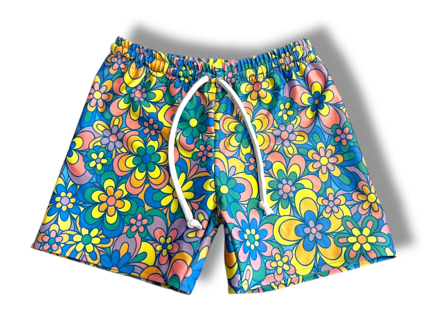 2T Boys Retro Flower Swim Shorts